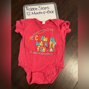 Crawl Walk Fish Pink Baby Onesie